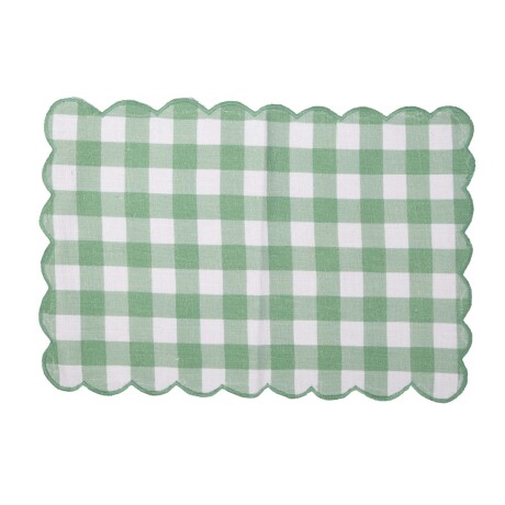 SET DE 2 INDIVIDUALES GALATSI LINO-Y-ALGODON VERDE/BLANCO