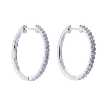 Par de aros de plata 925 con circonias. Par de aros de plata 925 con circonias.