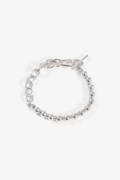 Pulsera cadena irregular plateado