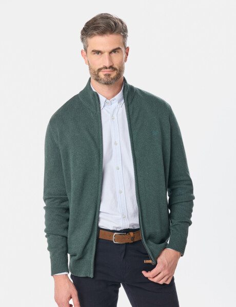 CAMPERA TEJIDA DE ALGODON Verde