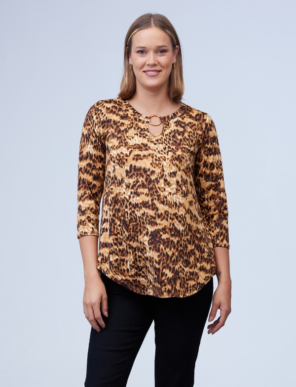 Blusa Print Aro MULTI/TOSTADO