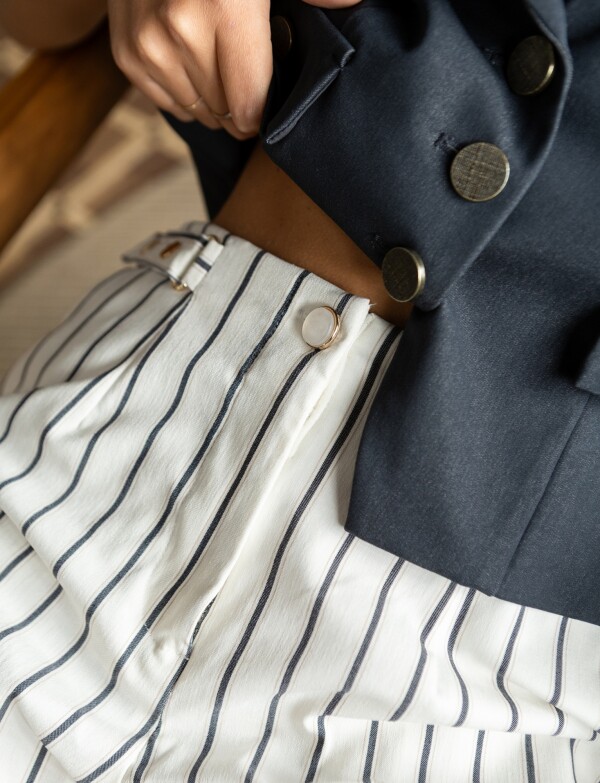 Capri Pretina Con Botones BLANCO/MULTI