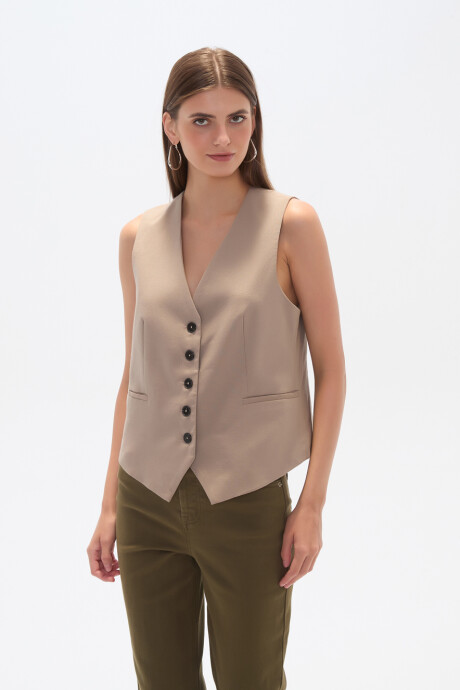 Chaleco Elira Taupe Claro