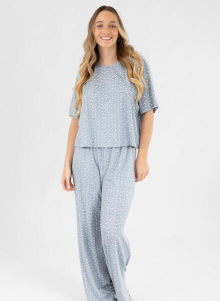 Pijama milena con pant Gris