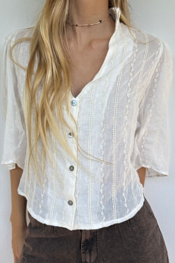 Blusa Almu Bordada Cruda