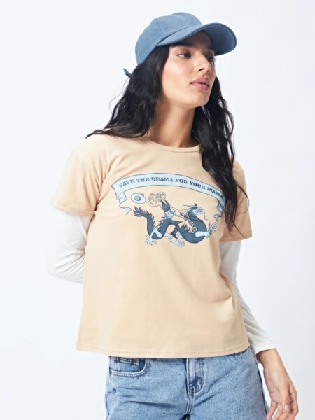 T-SHIRT P.CAKE DRAMA BEIGE