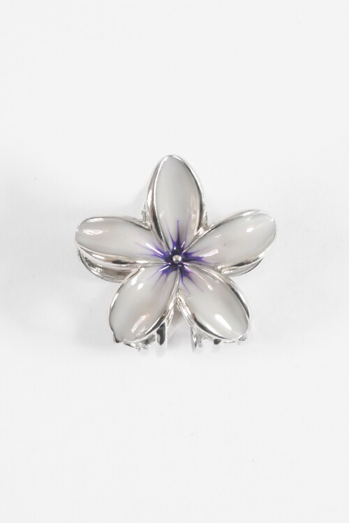 Broche hibisco metálico lila