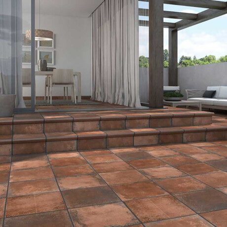 Cerámica cotto mate 33x33Cm piso interior exterior GAMAS DE MARRON