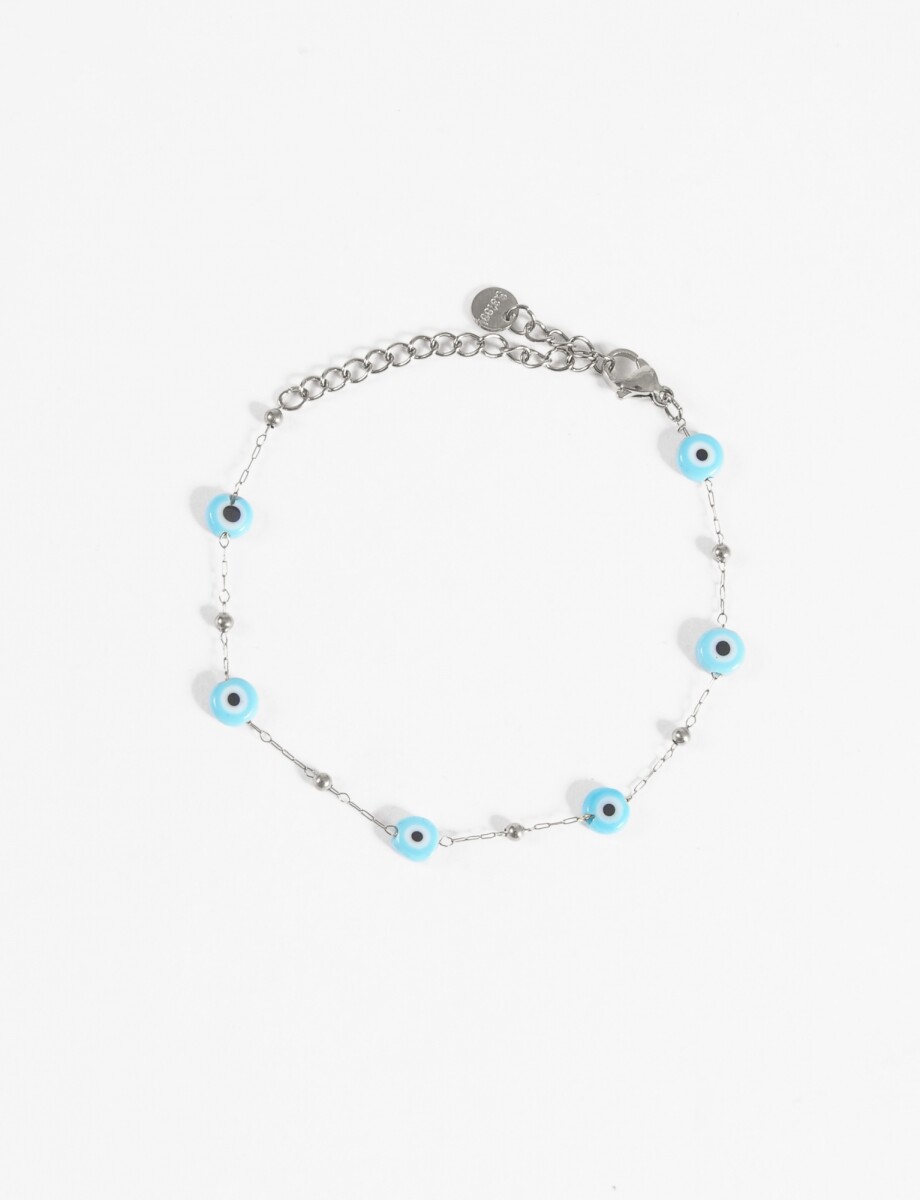 Pulsera acero ojitos - plateado 