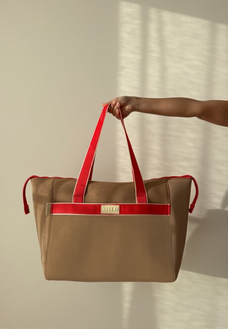 Bolso Zipper SS26 Caramel & red