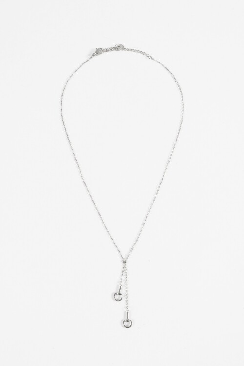 Collar acero con dije herradura plateado