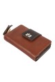 Monedero con tarjetero y cierre metálico Marron