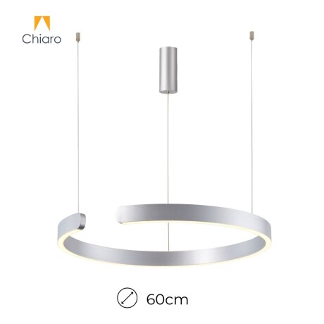 Luminaria de susp. Led circular con corte, 40W Dimerizable, 60cm PLATA