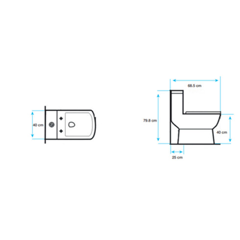 INODORO CON TAPA PARA MOCHILA BLANCO BRILLO AQUALIA LINEA GARDA DESCARGA A 25 CMS. 000