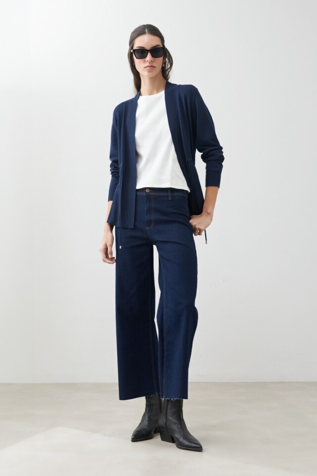 Ruana básica azul marino