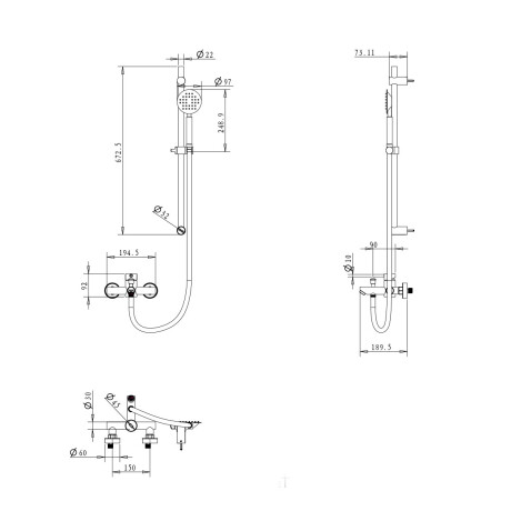 Telefono Con Barra Y Flexible Acero Inoxidable 304 Viseu 000