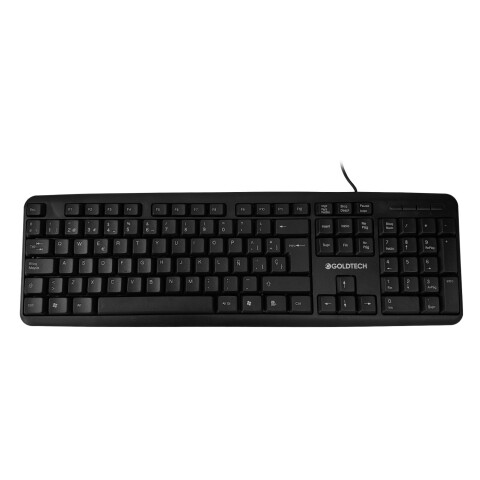 Teclado Goldtech Oficina Español Cableado Membrana USB Variante Color Negro