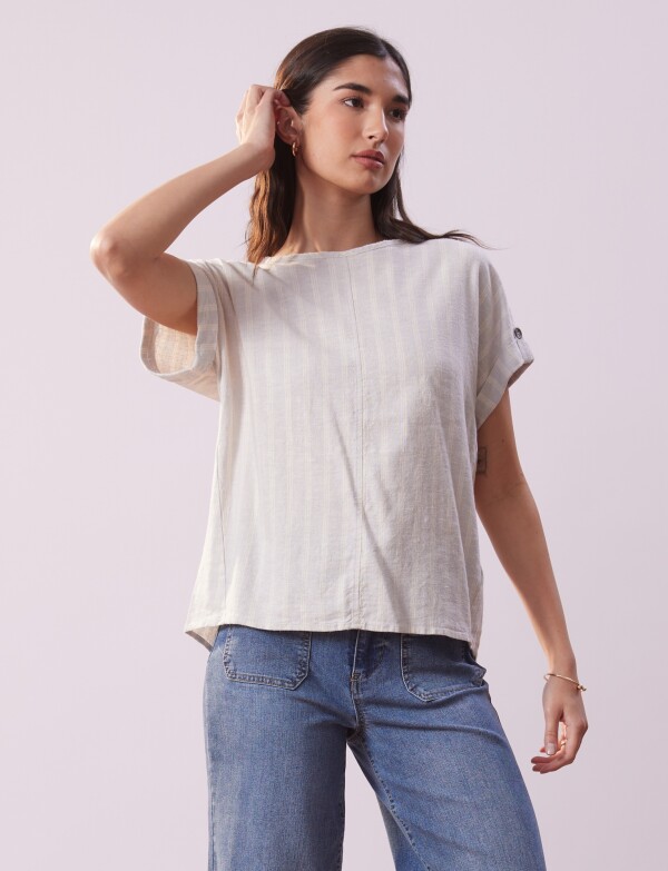 Blusa Lino Botones MULTI/CRUDO