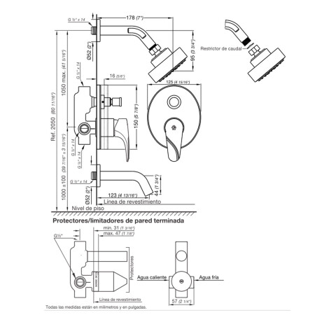 Mezclador Monocomando De Ducha Y Bañera Linea Iguazu 000