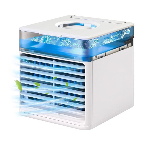 Aire Acondicionado Portatil Usb Enfriador Base Agua Hielo Variante Color Blanco