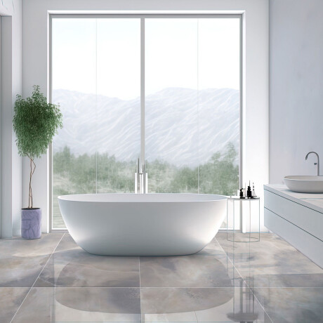 Ceramica 62X120 Marmolado Pulido Rectificado GRIS