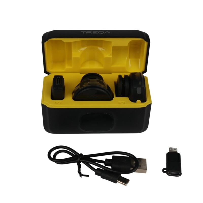 Micrófono inalámbrico solapero doble con estuche compatible Android y IOS Micrófono inalámbrico solapero doble con estuche compatible Android y IOS