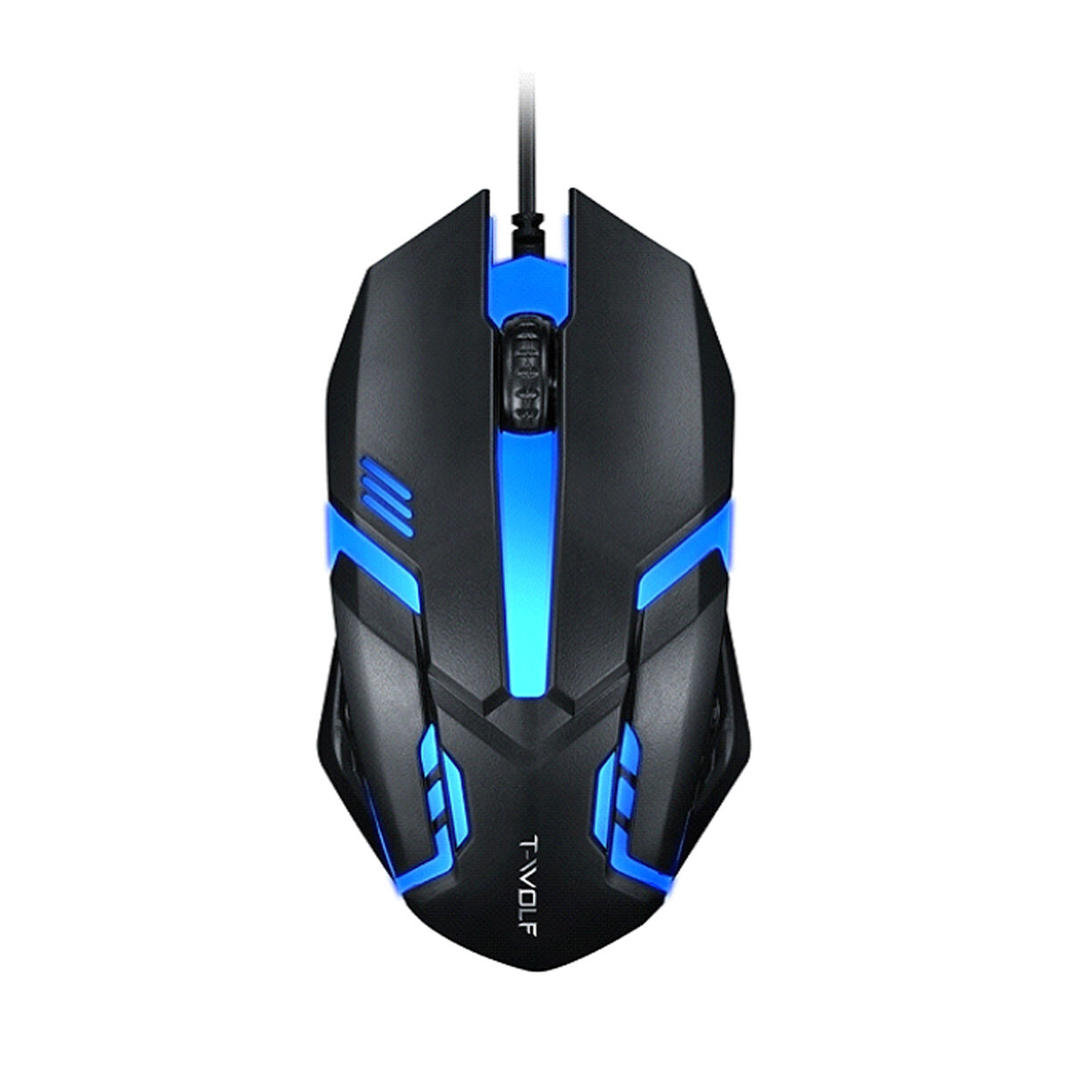 MOUSE CON CABLE TWOLF V1BK NEGRO 