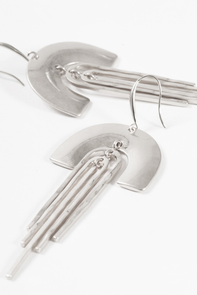 Caravanas arco plateado