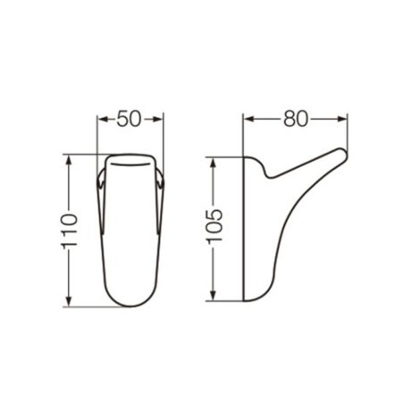 Percha De Loza Simple 130X80Mm Ferrum 000