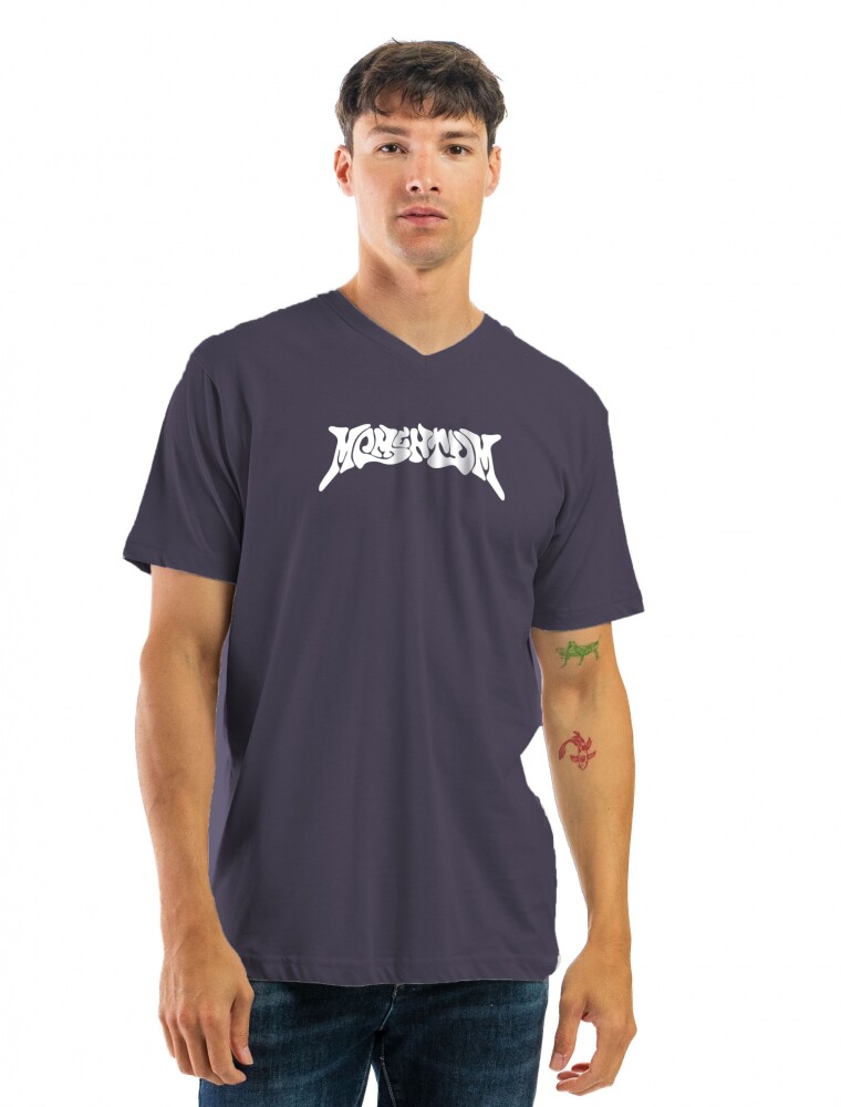 Remera Algodón Estampada Cuello V Marino y Colores