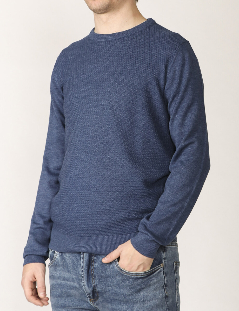 470987 SWEATER HARRINGTON LABEL Azul Piedra
