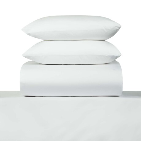 JUEGO DE SÁBANAS QUEEN ALGODON BLANCO COTTON BASIC 180 HILOS