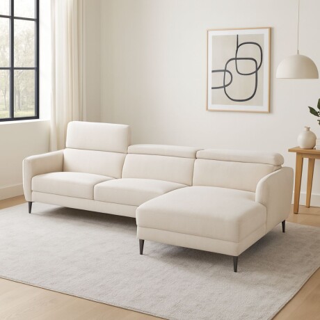 Sofá con chaise MOOVE BEIGE - DERECHO