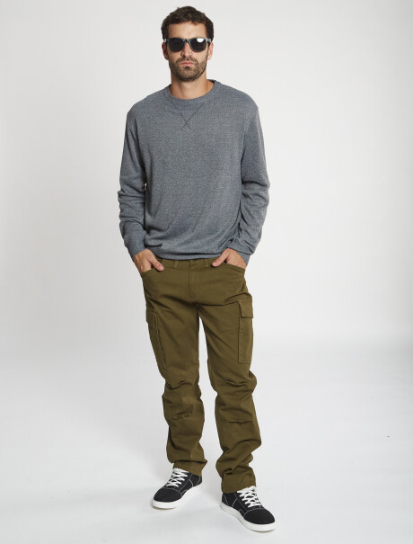 Pantalon cargo slim verde