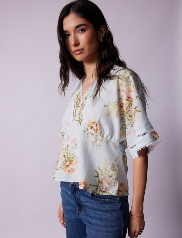 Blusa Puntilla CELESTE/MULTI
