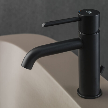 Griferia De Lavatorio Monocomando Vidrio/Cromo Negro Noken NEGRO