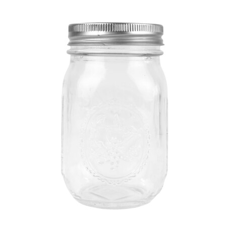 Frasco de vidrio labrado con tapa de metal 500ml Frasco de vidrio labrado con tapa de metal 500ml