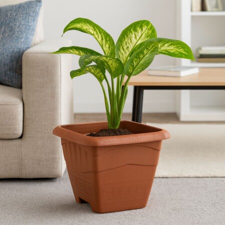 MACETA CUADRADA 6 LITROS TERRACOTA REF 0311 TERRACOTA