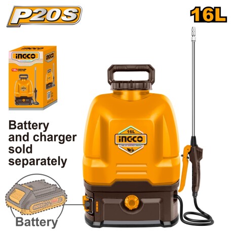 Pulverizador Fumigador de Mochila Ingco CSPLI20 16LTS 20V AMARILLO-NEGRO