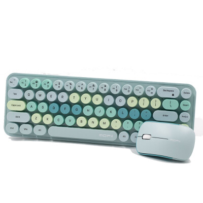 Combo mouse y teclado inalambrico diseño maquina de escribir verde Combo mouse y teclado inalambrico diseño maquina de escribir verde