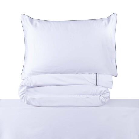 JGO SÁBANAS FESTÓN VERDE 2 PLAZAS ALGODON BLANCO 300 HILOS