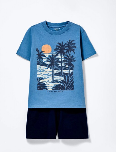 CONJUNTO INFANTIL CON ESTAMPADO AZUL