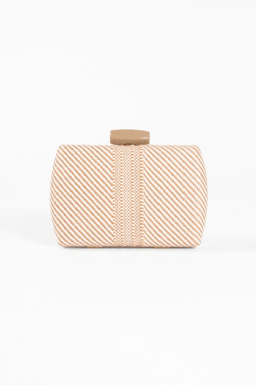 Cartera clutch broche marrón