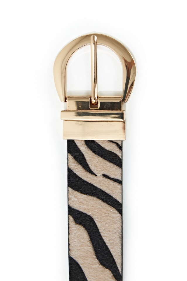 Cinturón estampa cebra reversible animal print