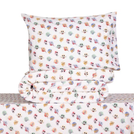 JGO SÁBANAS 1 PLAZA ALGODON NATURAL-BEIGE MICKEY&FRIENDS II ARENA