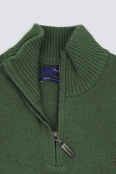 Remera Medio Cierre Criollo Verde Claro