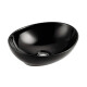 Bacha Ovalada De Loza Negra Esmaltada De Apoyo 41X33X14.5