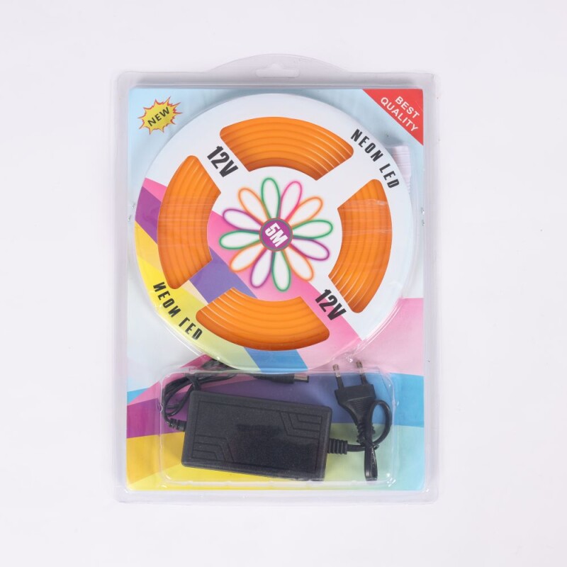 Kit Completo Cinta Tira Led Neon Flexible 5 Metros Naranja Kit Completo Cinta Tira Led Neon Flexible 5 Metros Naranja