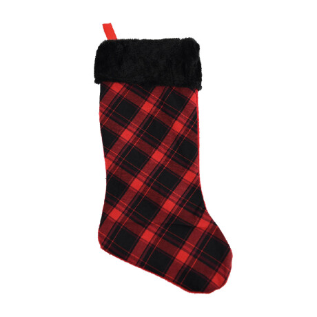 BOTA NAVIDEÑA ROJO CUADRILLE CON PIEL BOTA NAVIDEÑA ROJO CUADRILLE CON PIEL