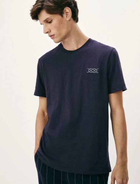 CAMISETA CON ESTAMPA MODELO REGULAR AZUL